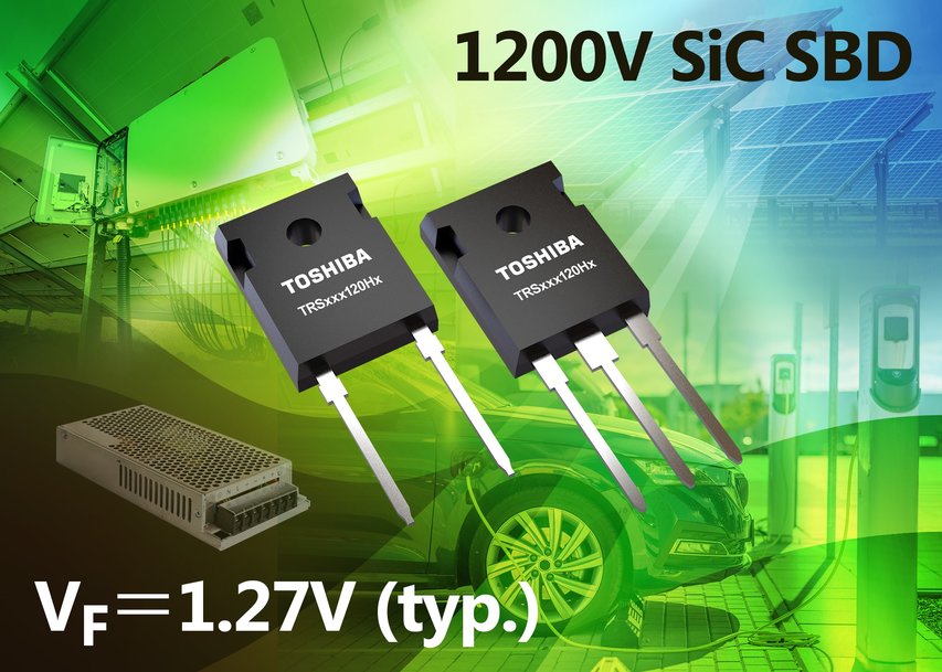 Les nouvelles diodes Shottky SiC de 1200 V de Toshiba atteignent une faible tension directe typique de 1,27 V